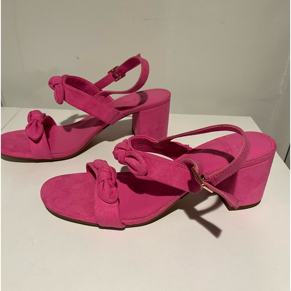 J.Crew pink faux suede sandals new W/o box sz 7